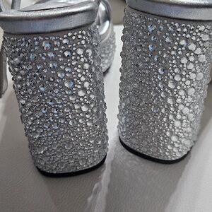 Michael KORS Elegant Silver Embellished Women's Heels